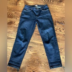 Eileen Fisher Organic Cotton Dark Mid Rise Stretch Denim Jeans Size 6